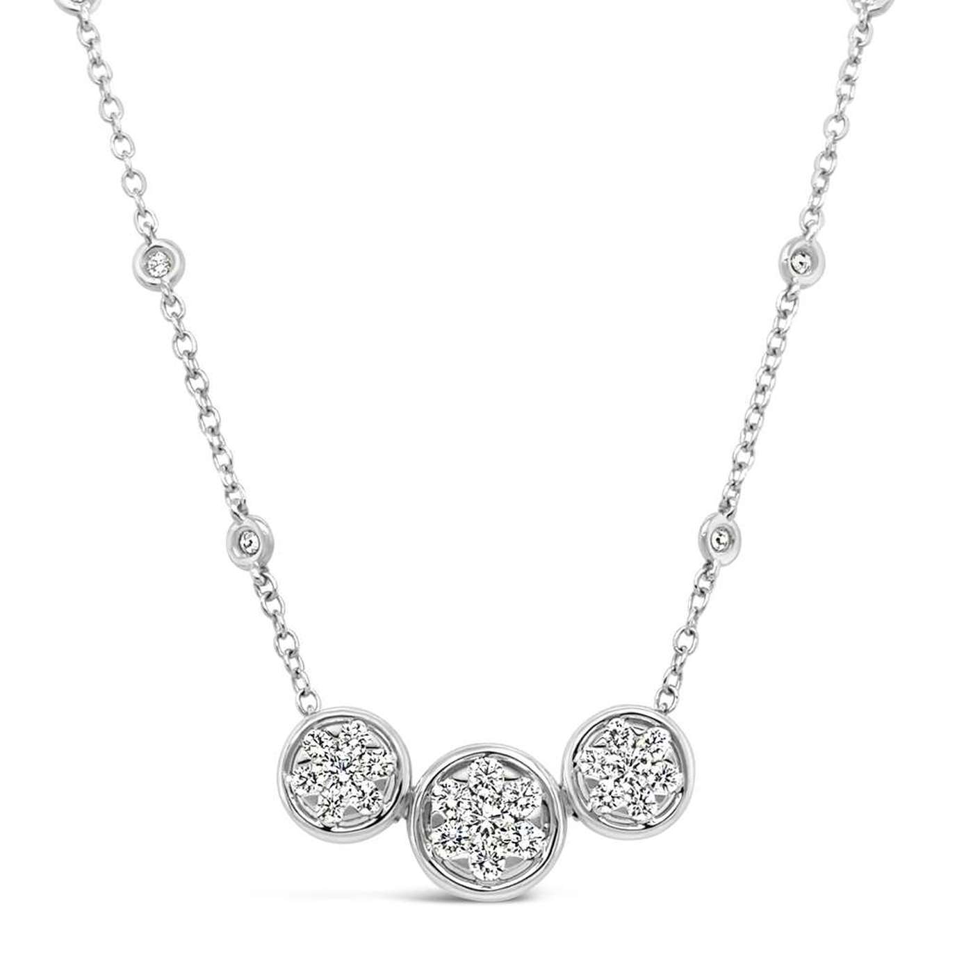 Collar Halo Oro Blanco y Diamantes