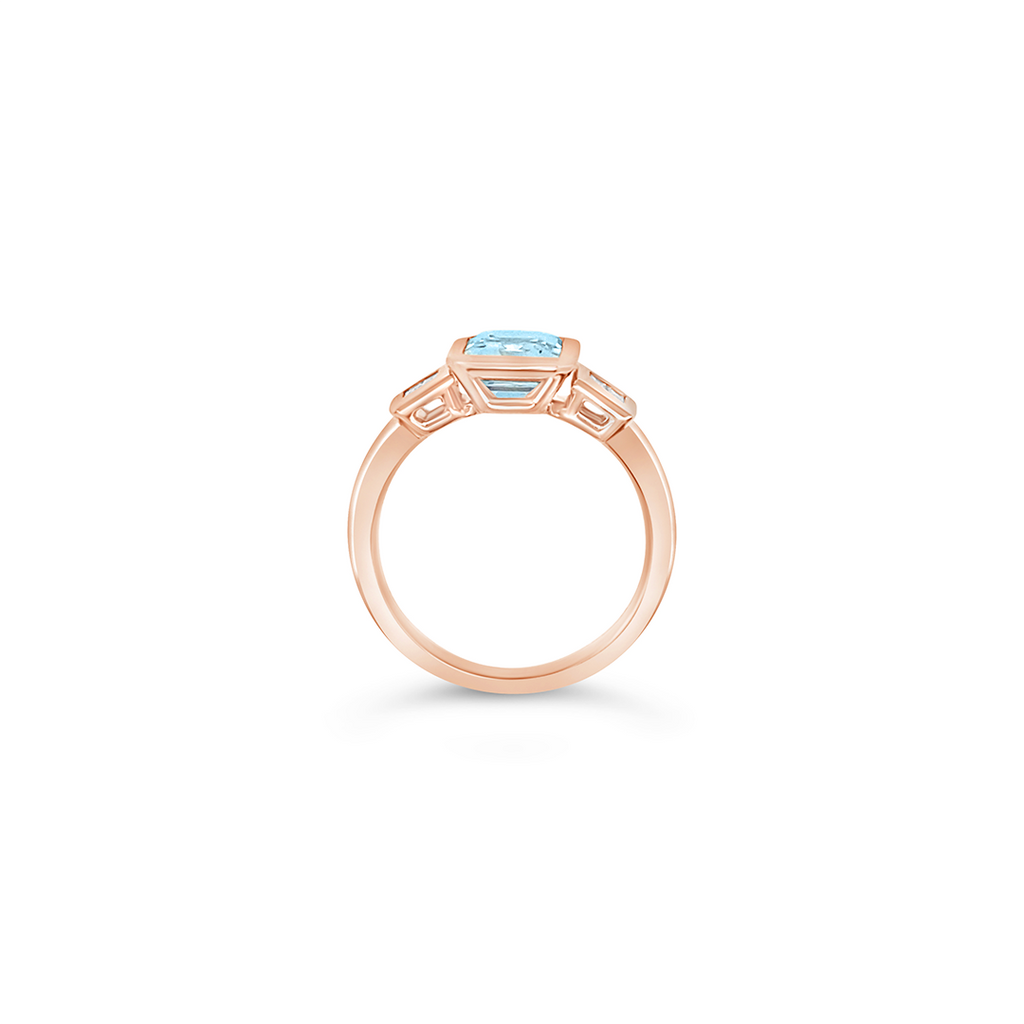 Anillo Topacio y baguette