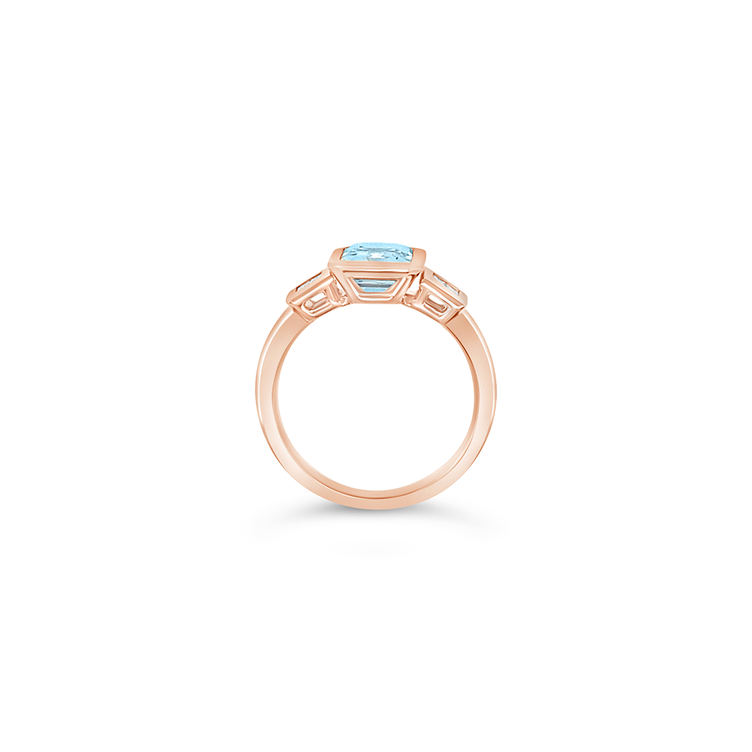 Anillo Topacio y baguette