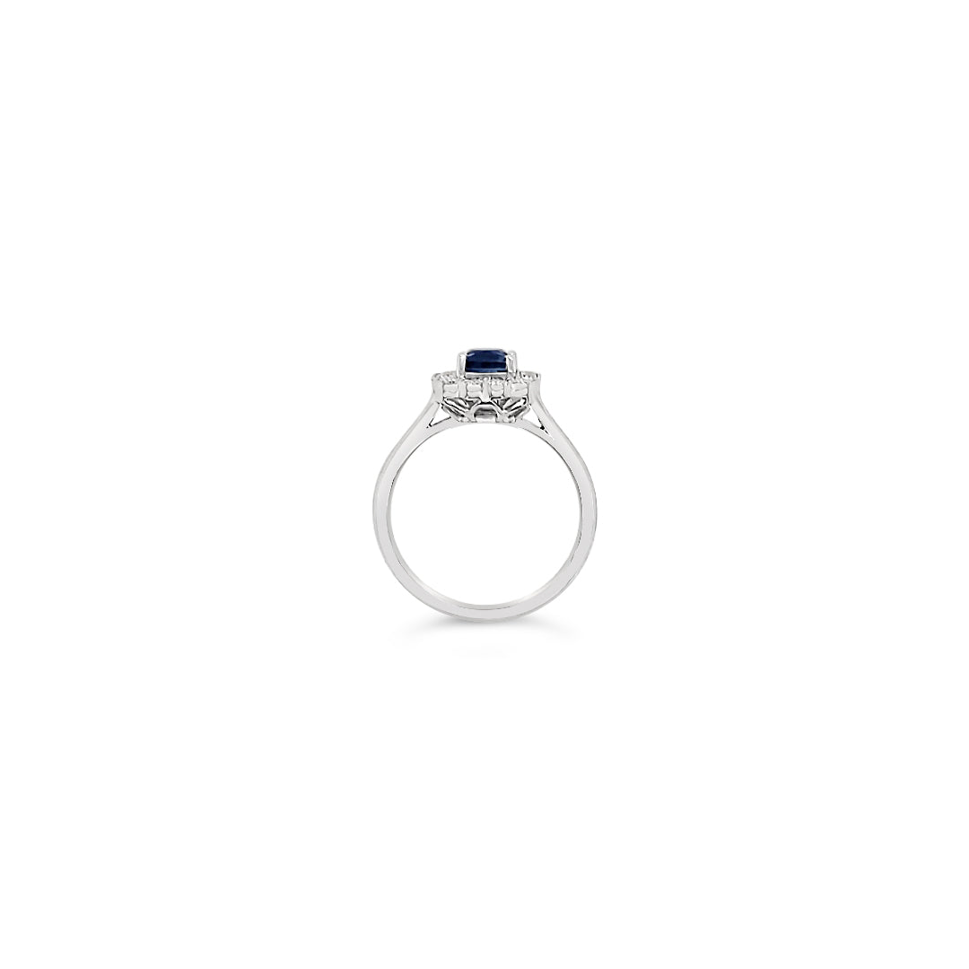 Anillo zafiro y diamantes
