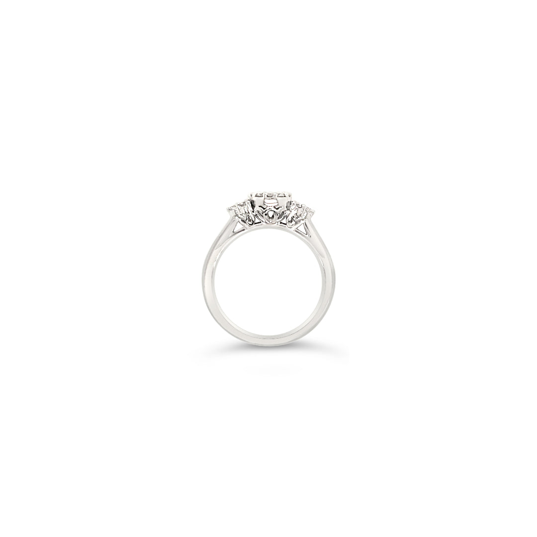 Anillo platino 19 diamantes.