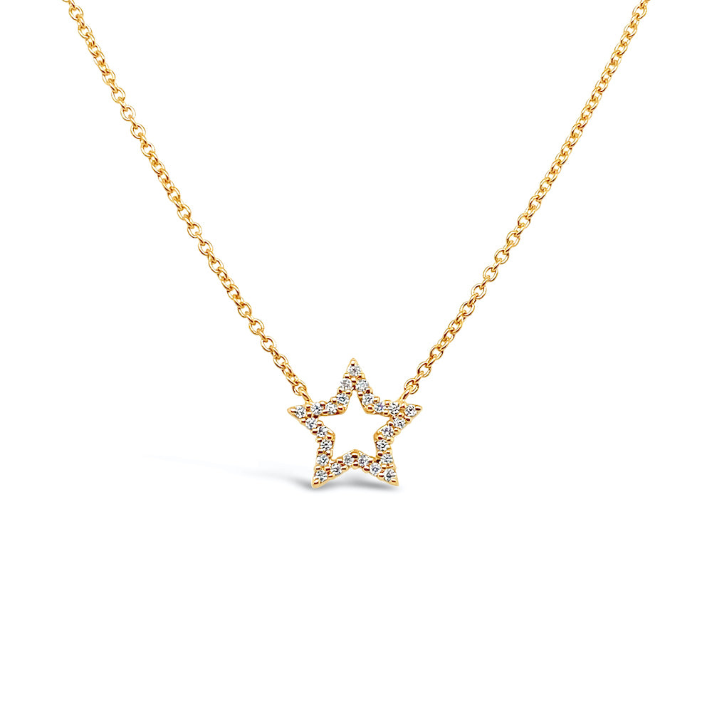 Collar estrella oro amarillo.
