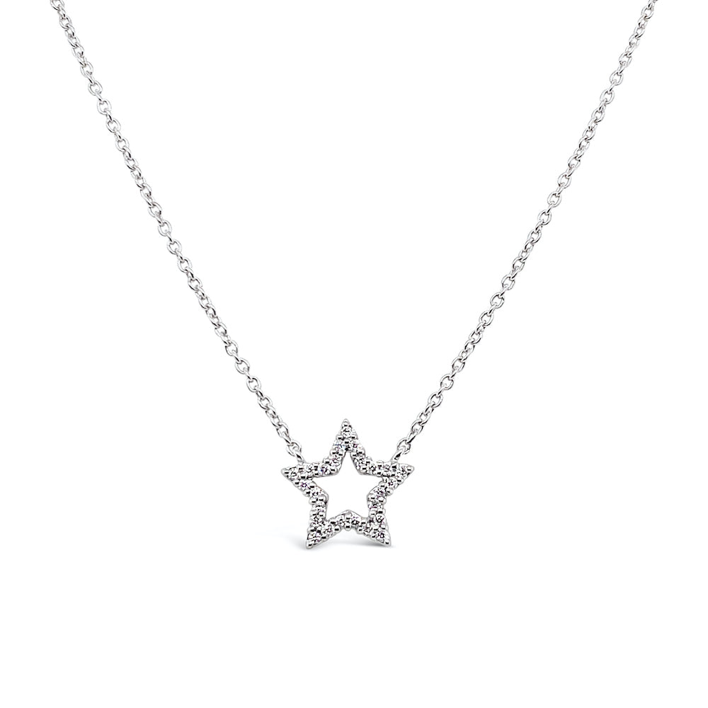 Collar estrella oro blanco.