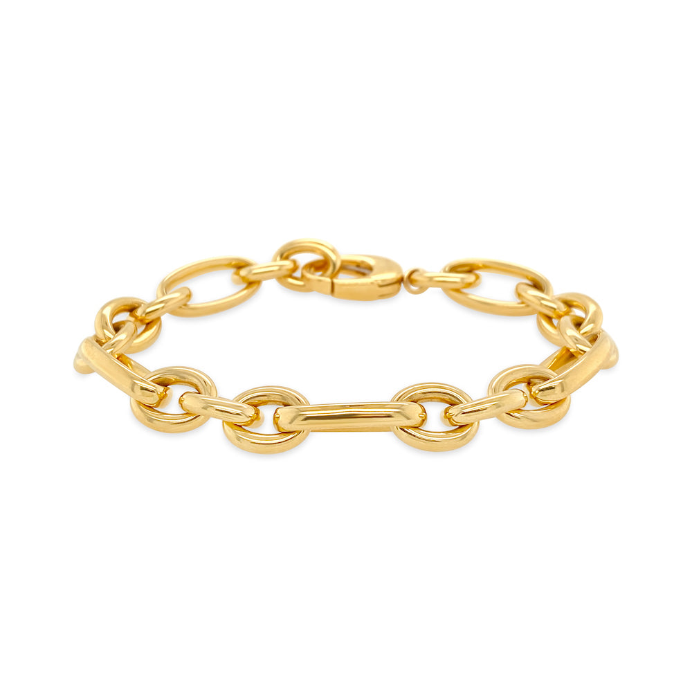 Pulsera oro amarillo cadena.