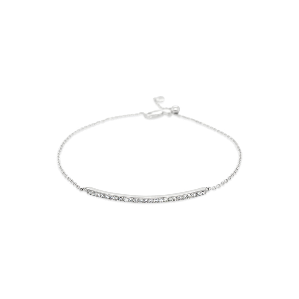 Pulsera oro blanco ajustable.