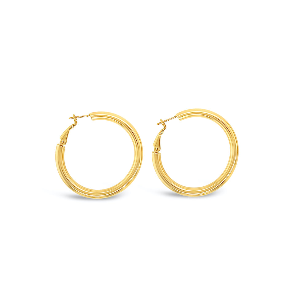 Aros oro amarillo tipo argollas tubo