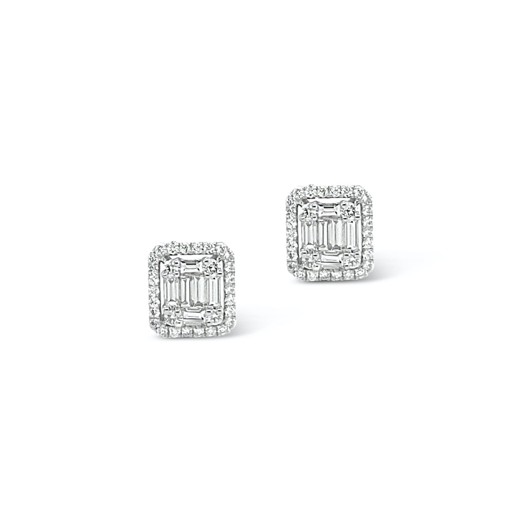 Aros con diamantes baguettes.