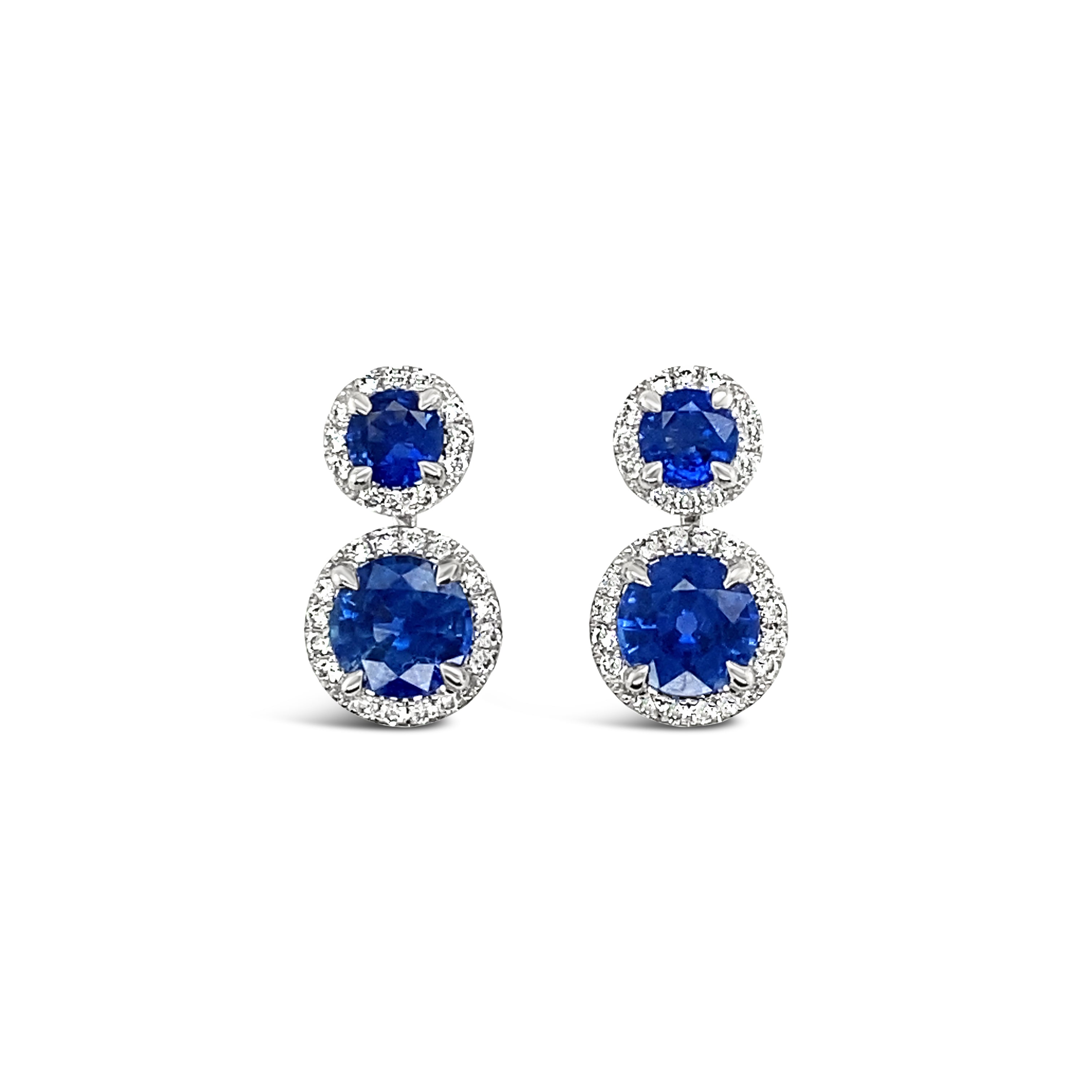 Aros de zafiros con diamantes.