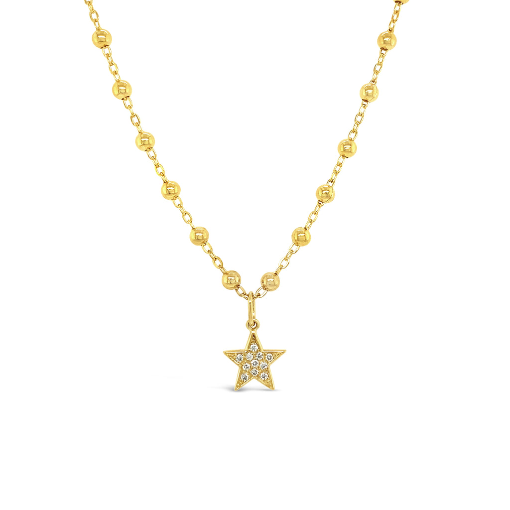 Collar estrella oro amarillo.