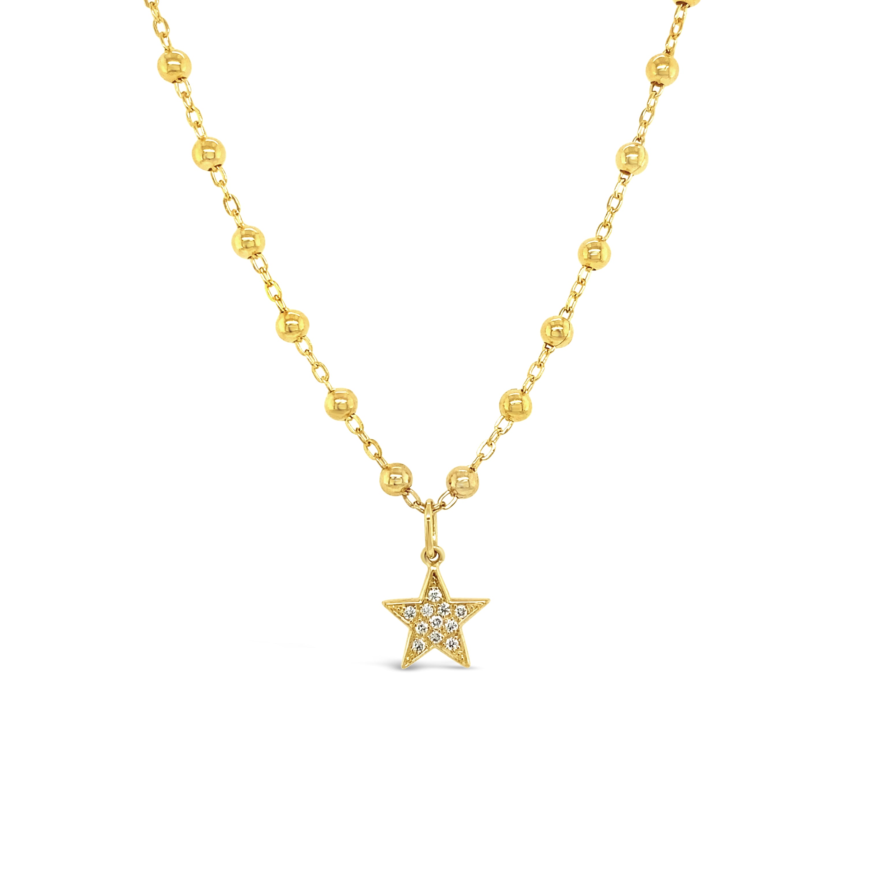 Collar estrella oro amarillo.