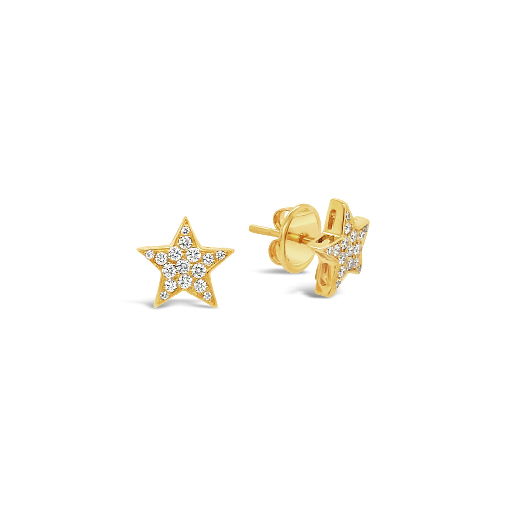Aros estrellas oro amarillo.
