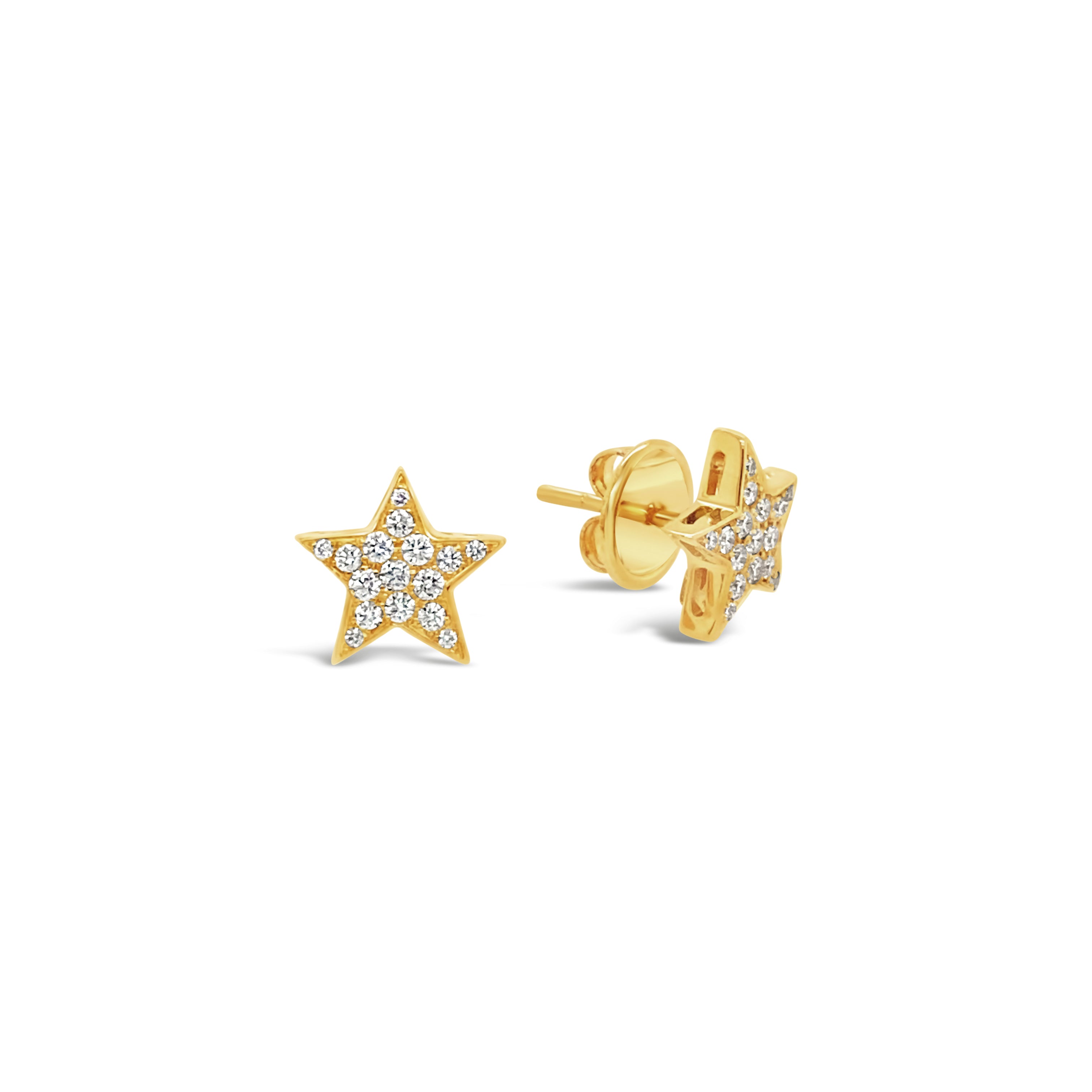 Aros estrellas oro amarillo.