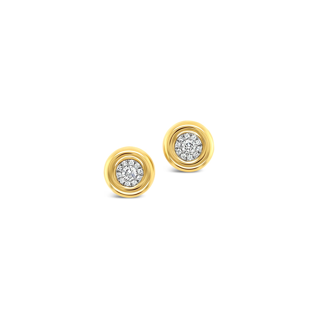 Aros botones oro amarillo.