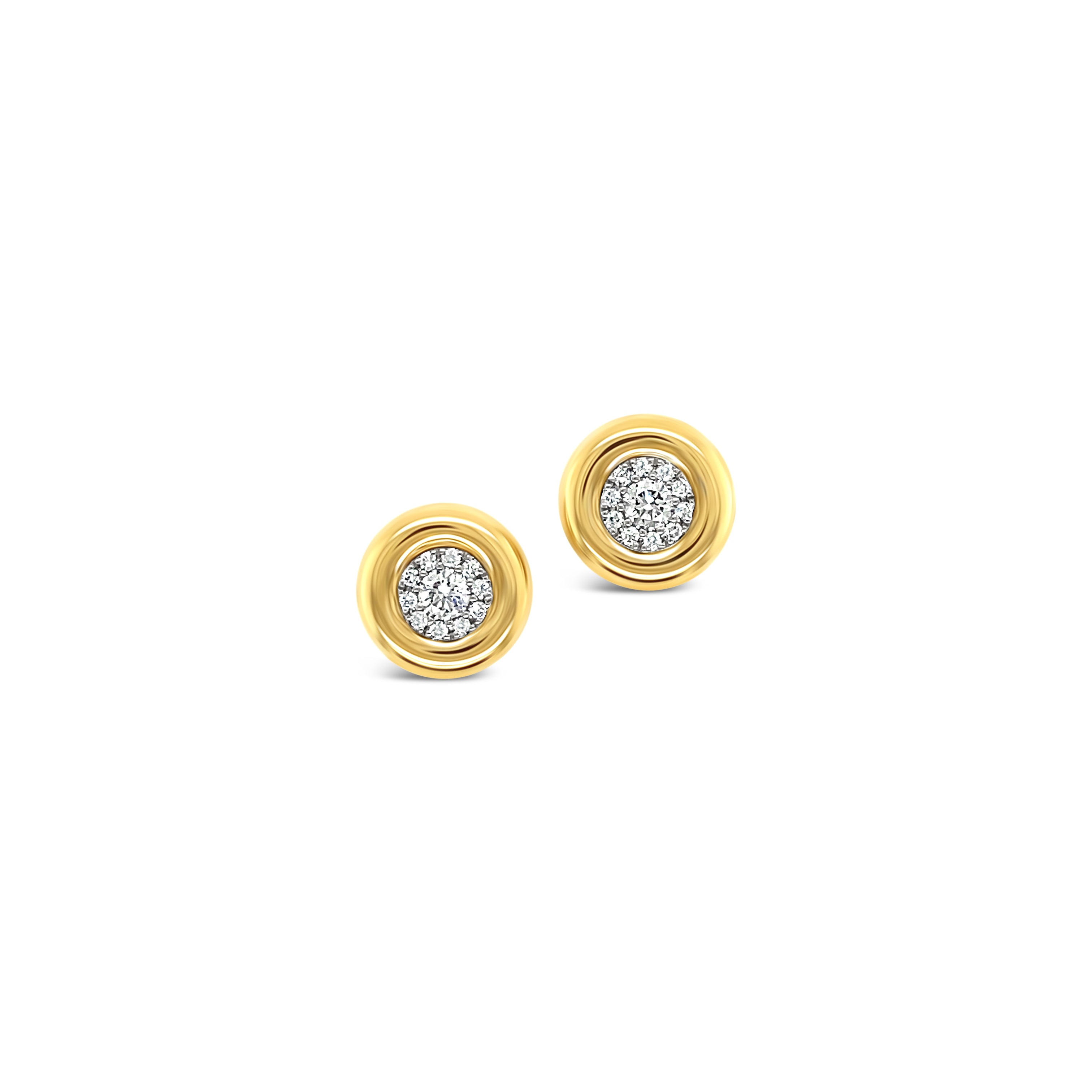 Aros botones oro amarillo.