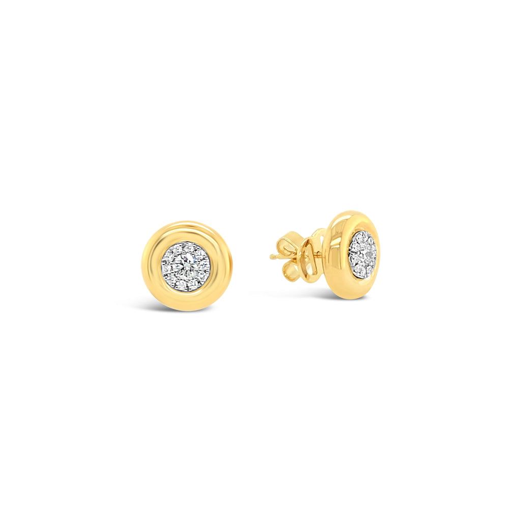 Aros botones oro amarillo.