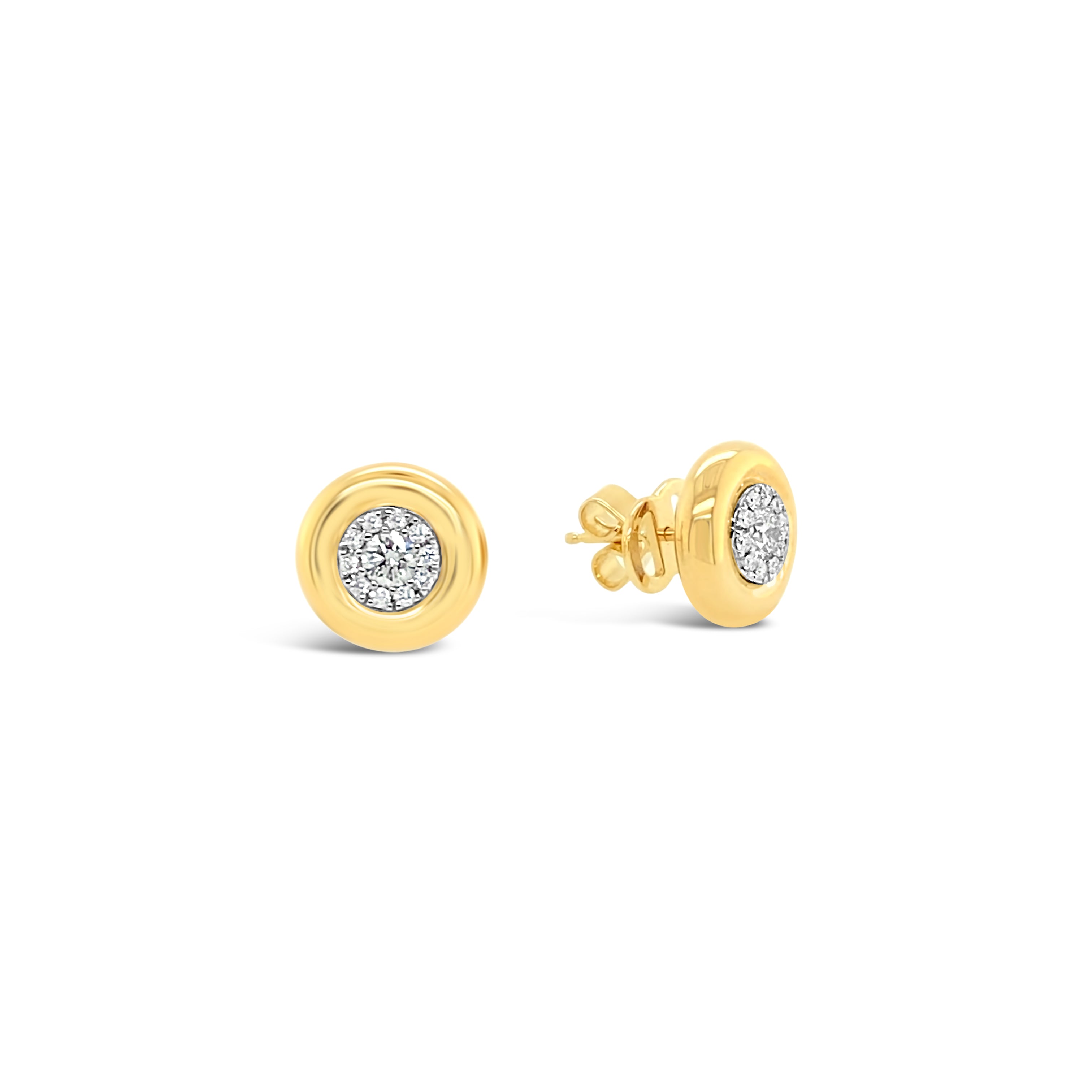 Aros botones oro amarillo.