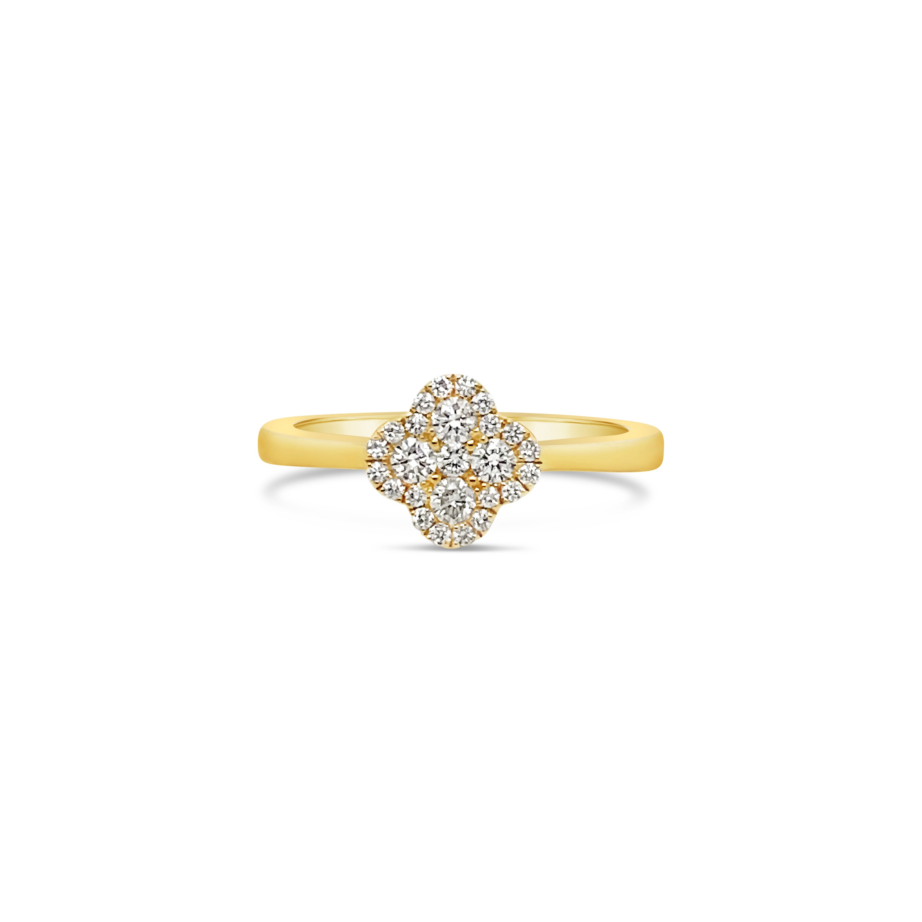 Anillo oro amarillo flor con diamantes