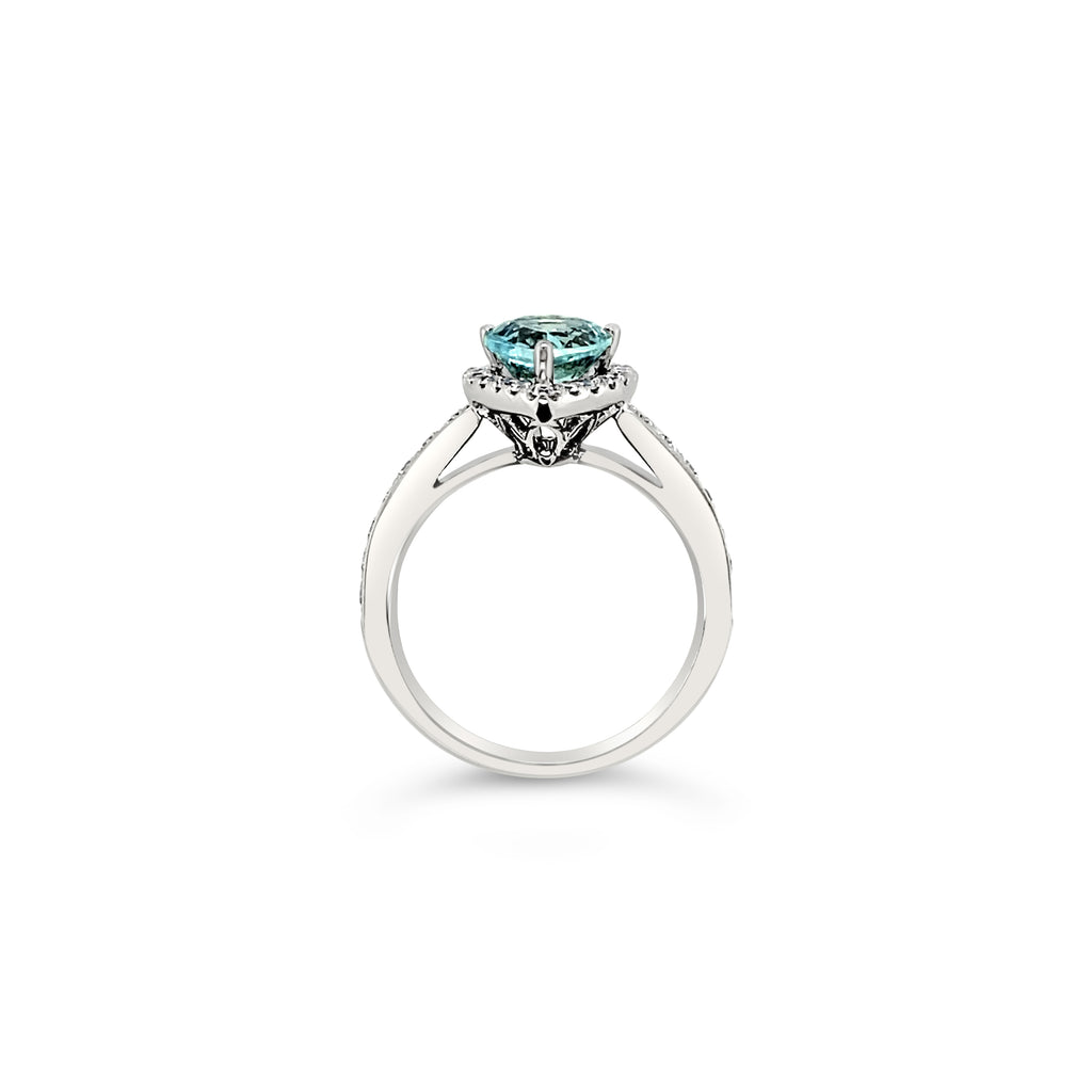 Anillo gota agua marina.