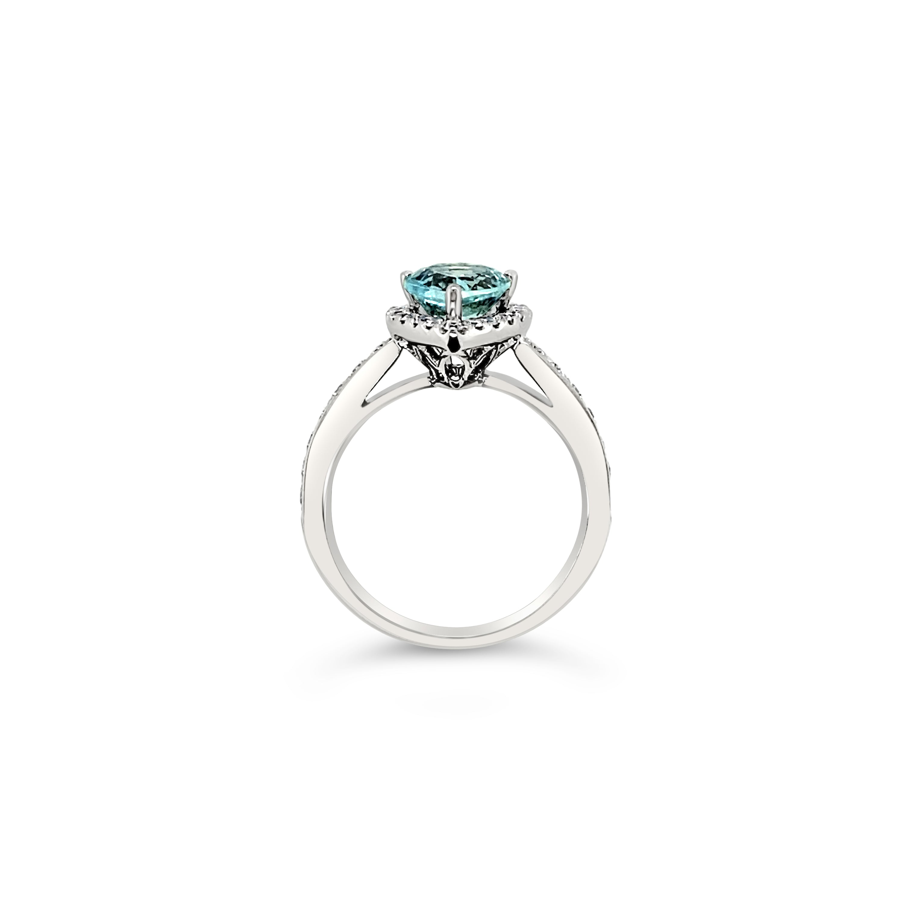 Anillo gota agua marina.
