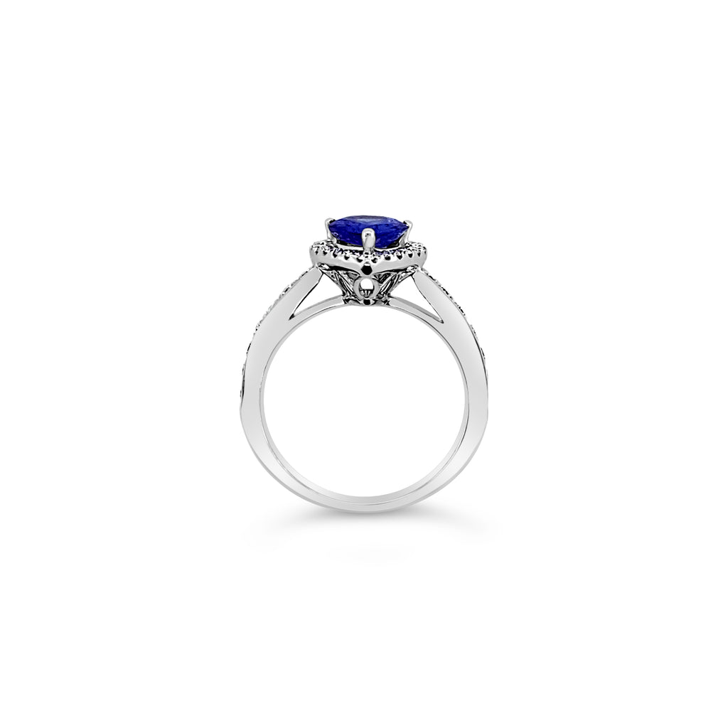 Anillo gota Tanzanita.