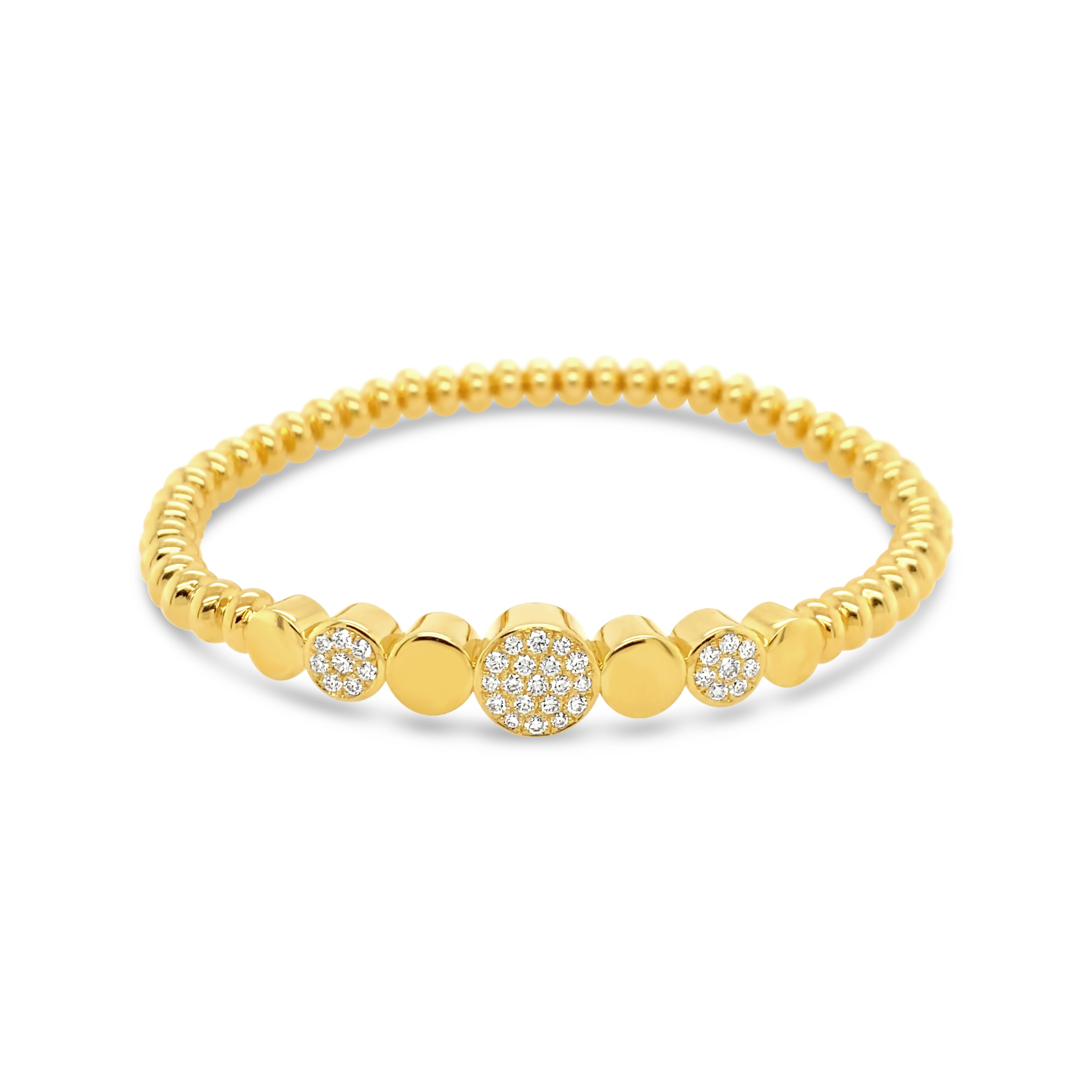 Pulsera círculos oro amarillo.