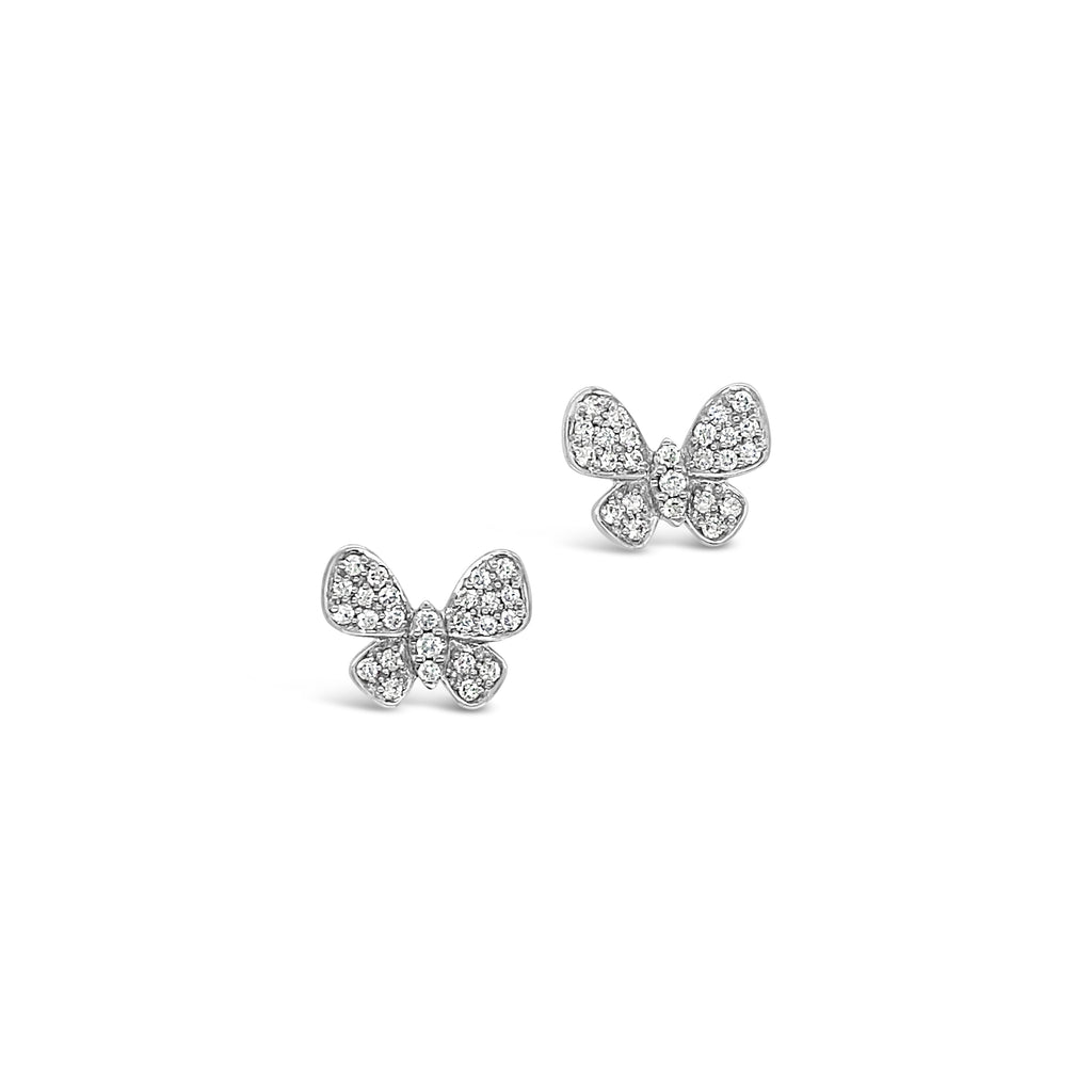 Aros de mariposa con diamantes.