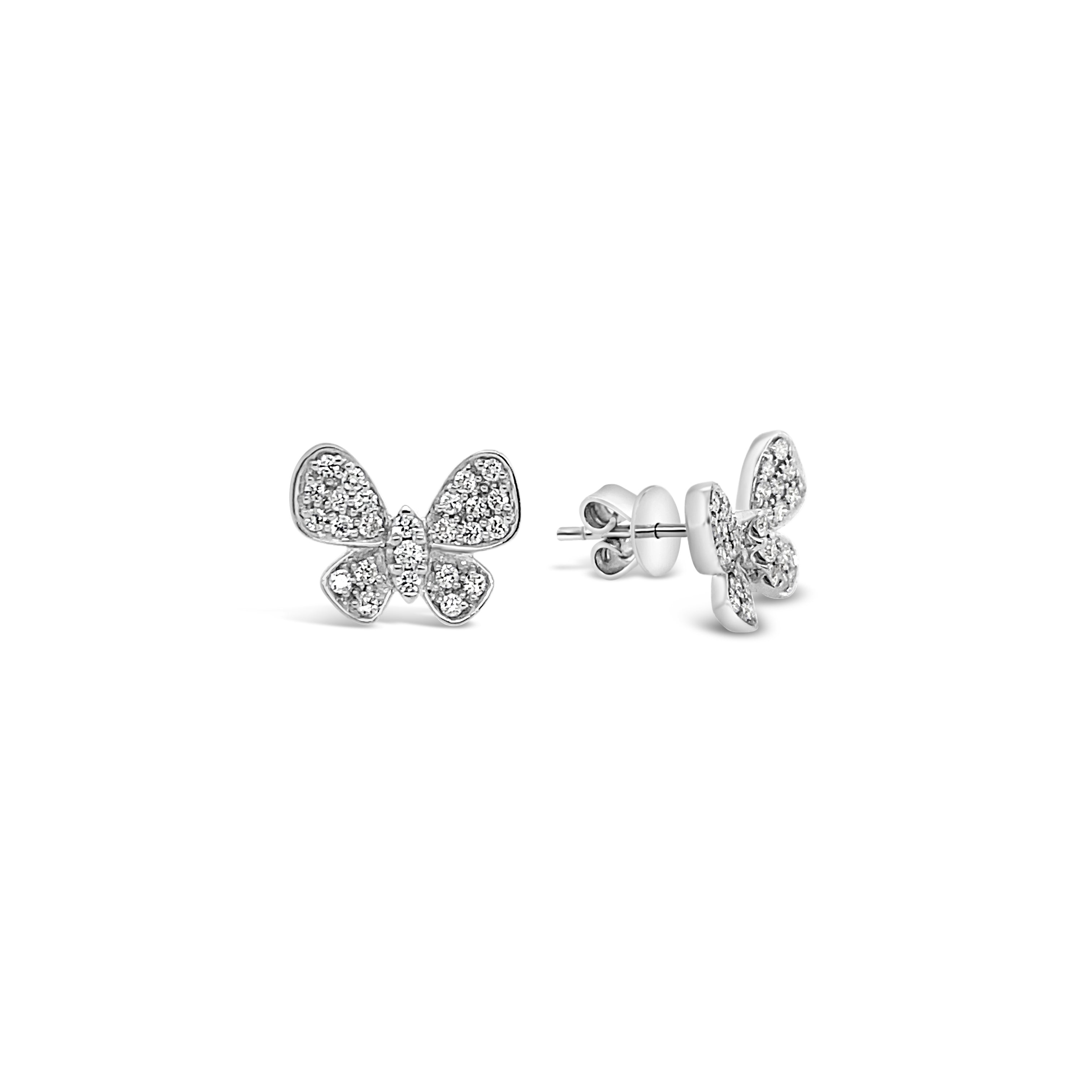 Aros de mariposa con diamantes.