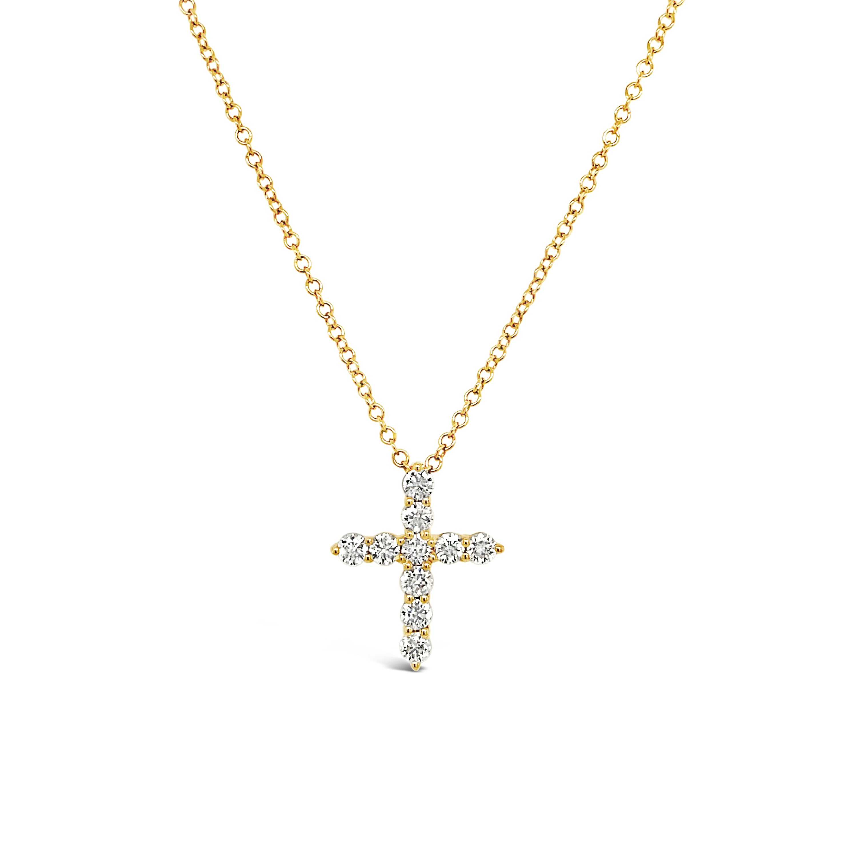Colla cruz con diamantes en grifas.