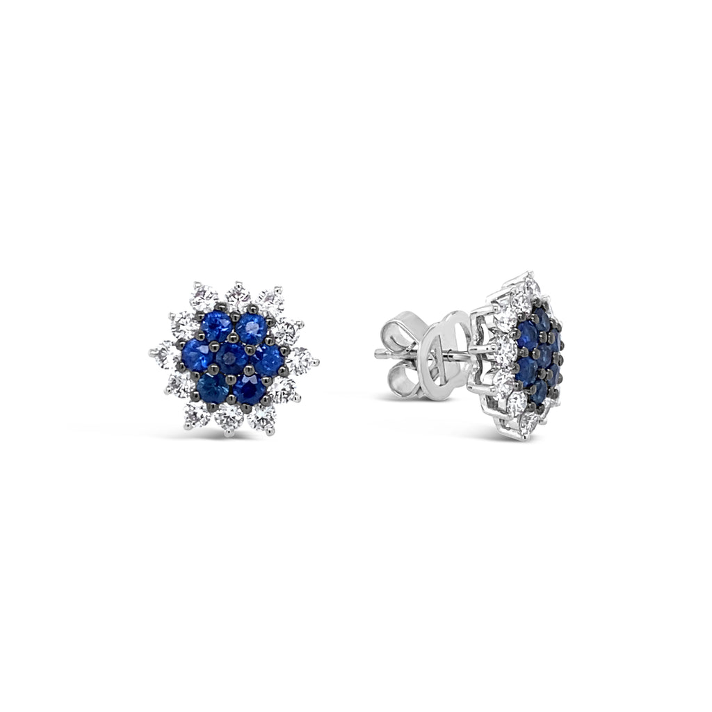 Aros girasoles de zafiros.