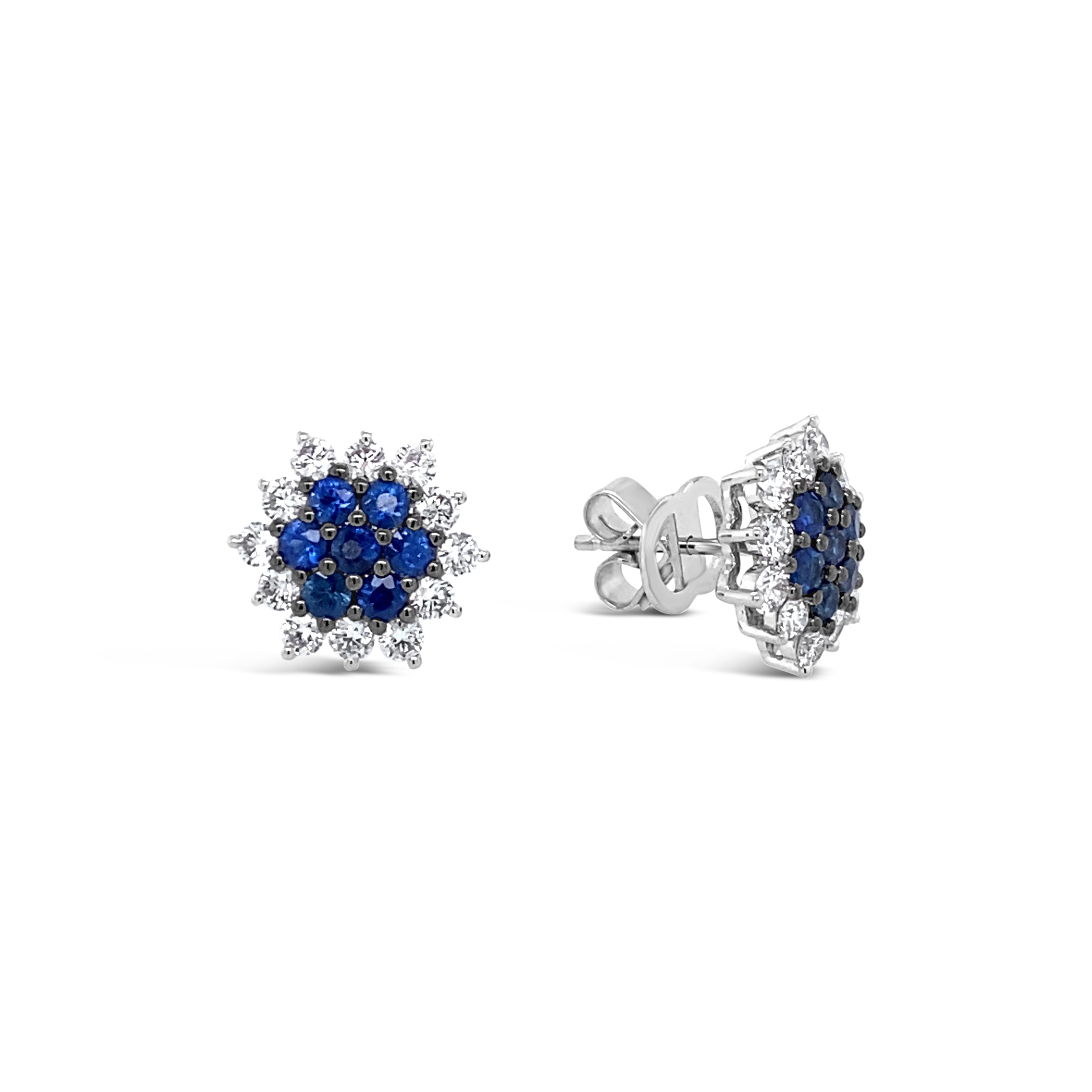 Aros girasoles de zafiros.