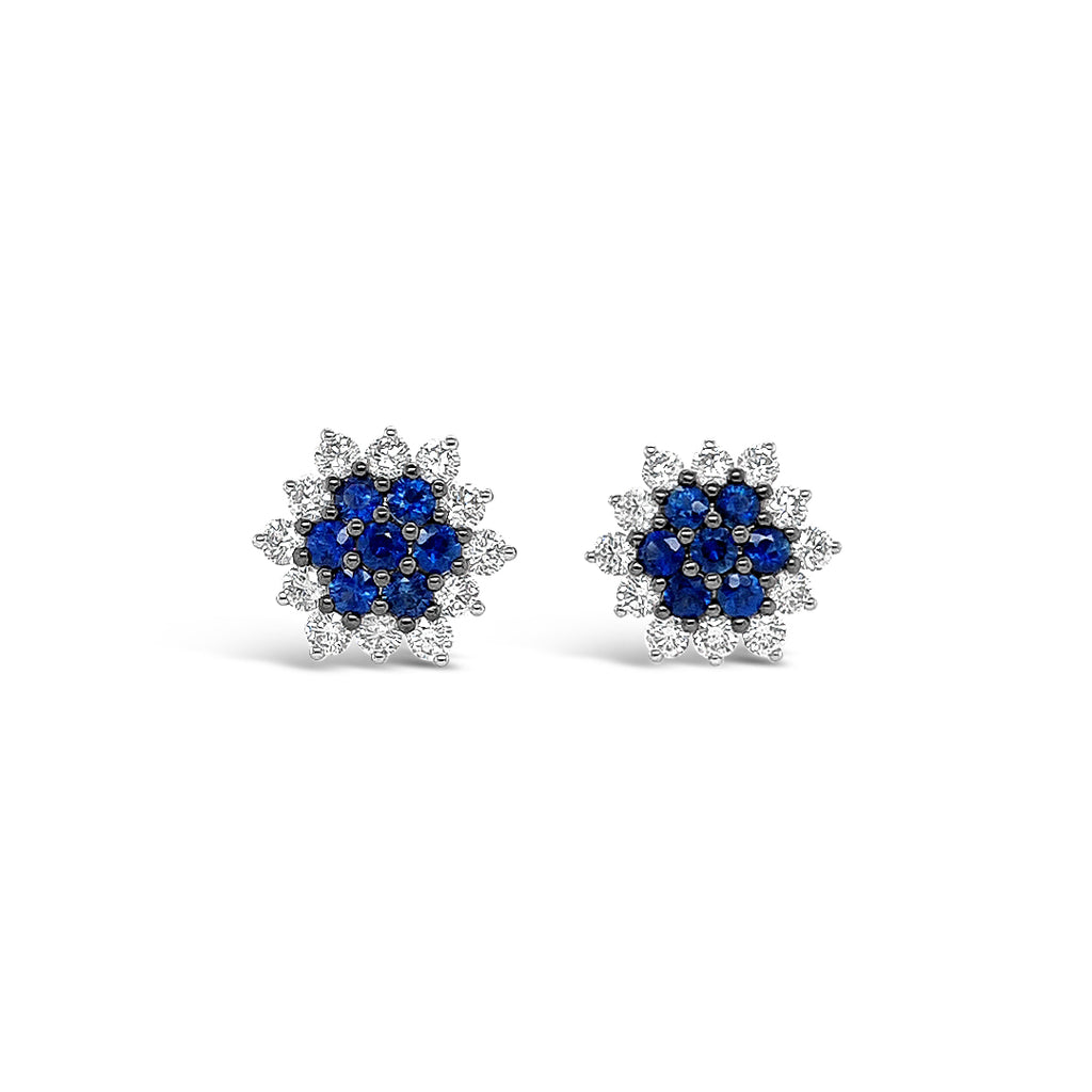 Aros girasoles de zafiros.