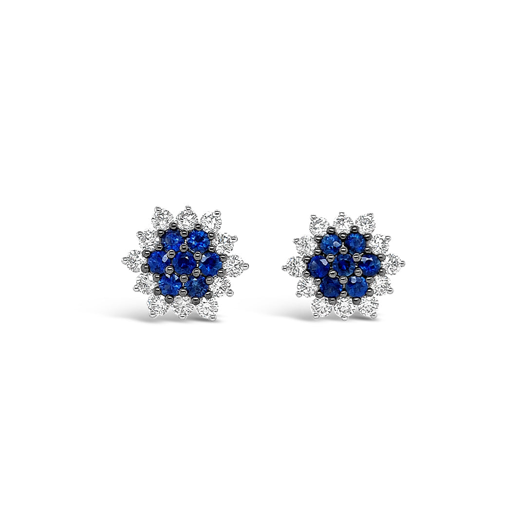 Aros girasoles de zafiros.