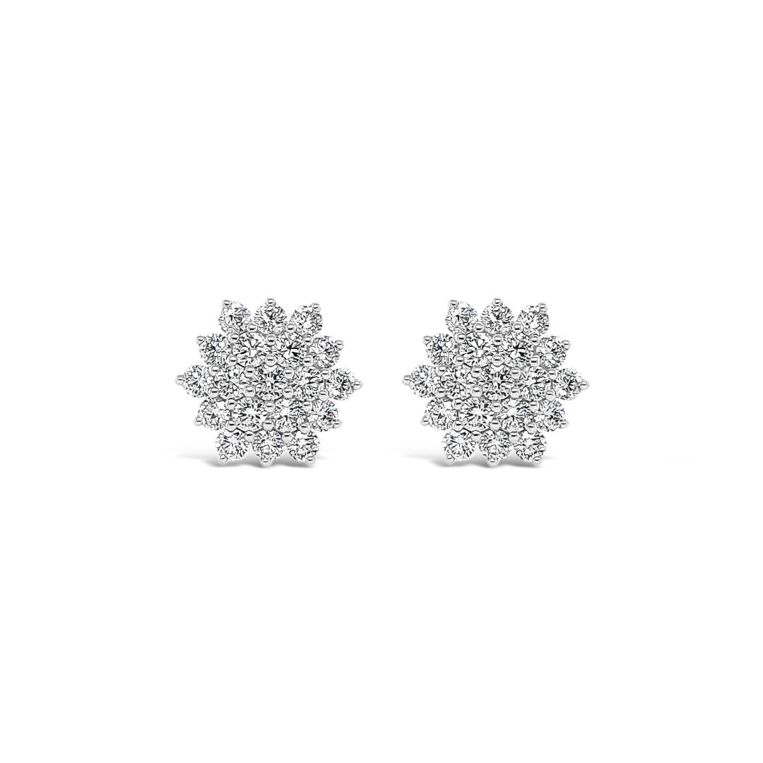 Aros girasoles de diamantes.