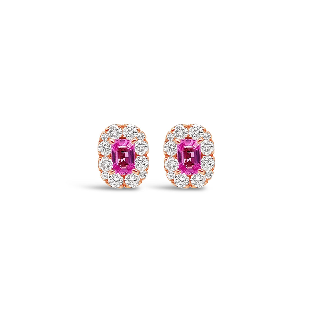 Aros zafiros rosados.