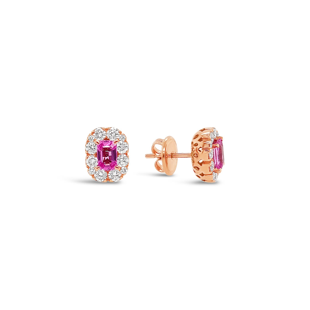 Aros zafiros rosados.