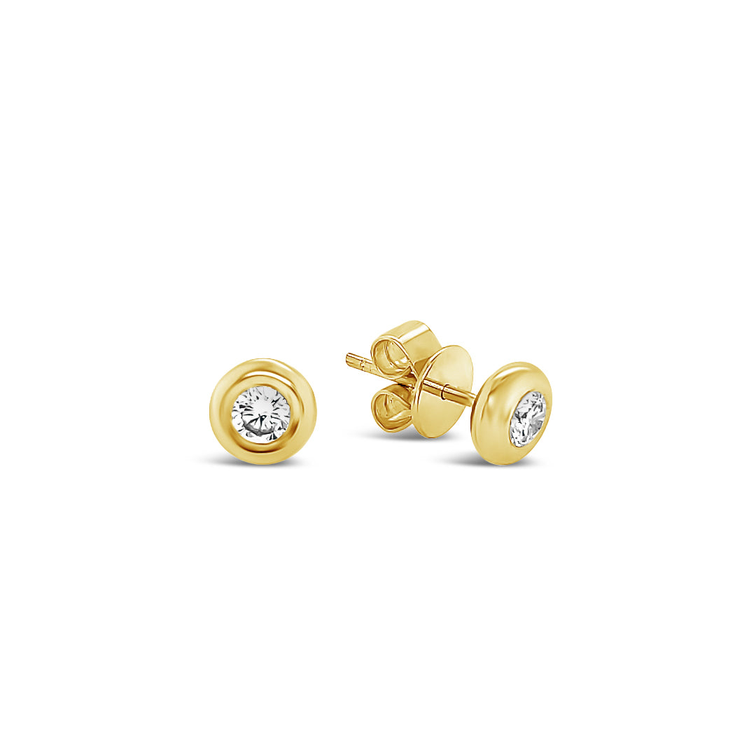 Aros oro amarillo solitarios