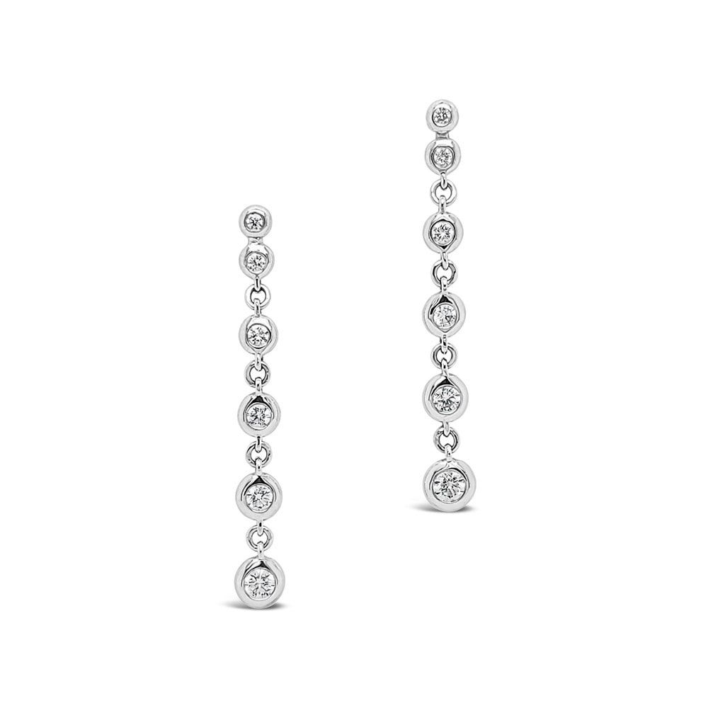Aros colgantes de oro blanco y diamantes
