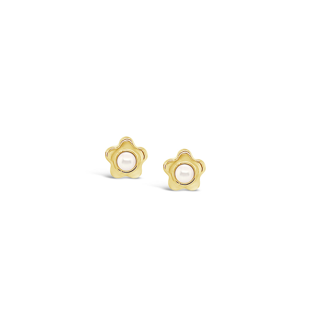 Aros niñitas flor con perla