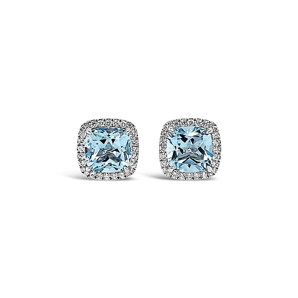 Aros con topacios azules y diamantes