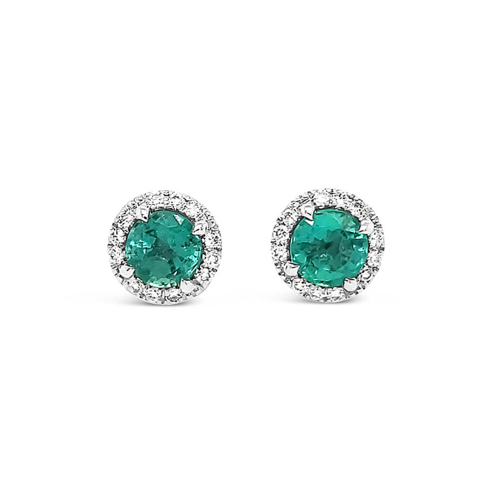 Aros con esmeraldas y diamantes