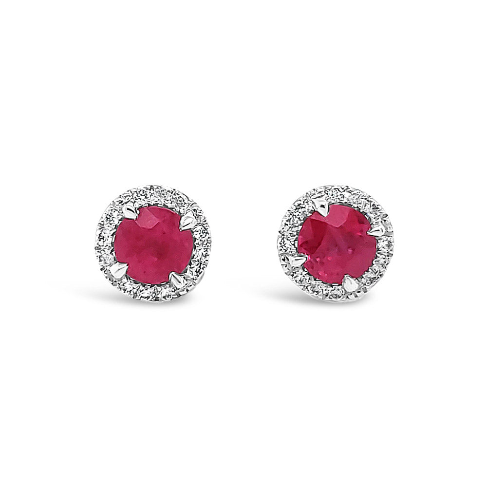 Aros con rubís y diamantes