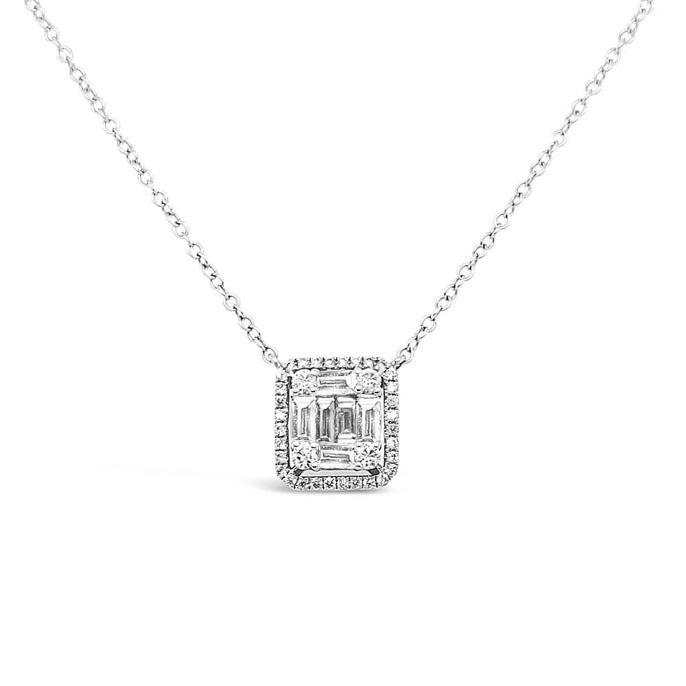 Collar oro blanco y diamantes.