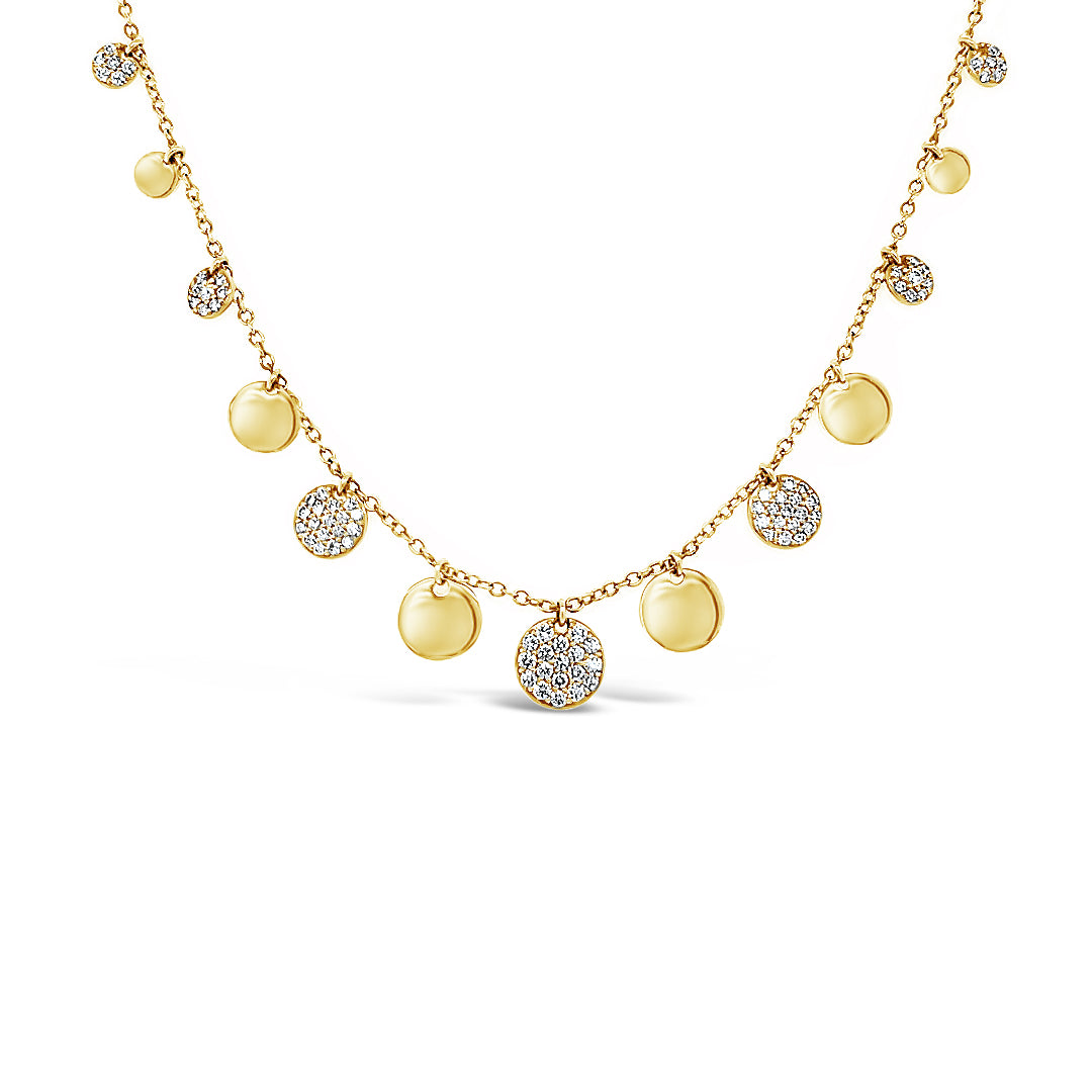 Collar guirnalda oro amarillo y diamantes.