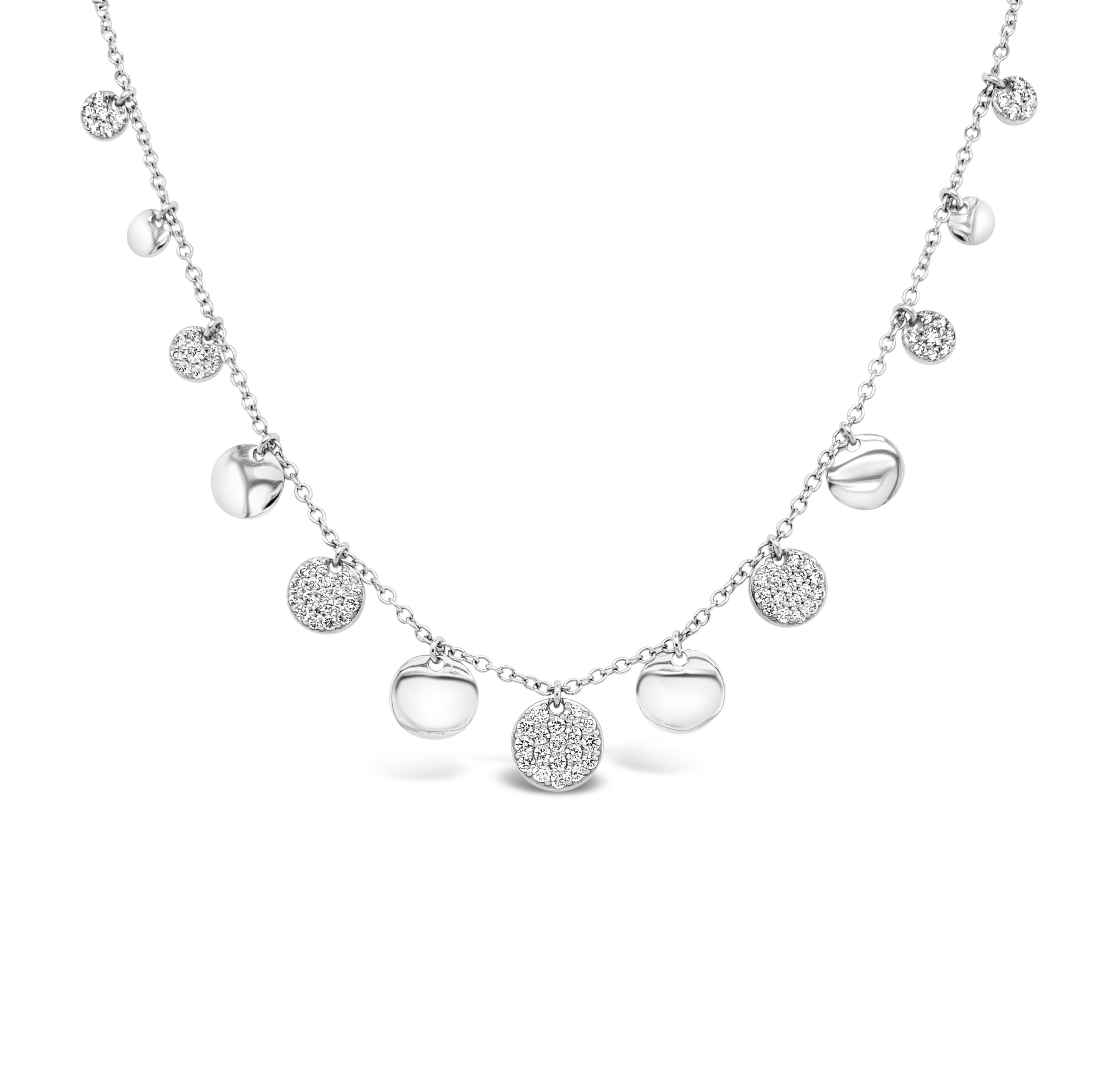 Collar guirnalda oro blanco y diamantes.