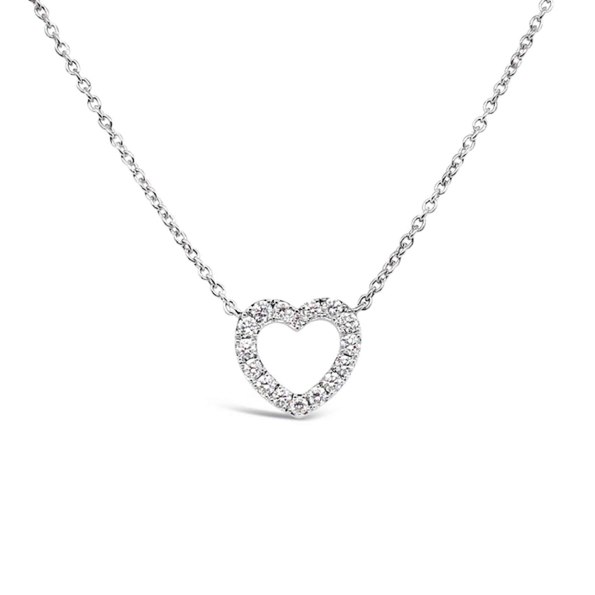 Collar corazón oro blanco y diamantes.