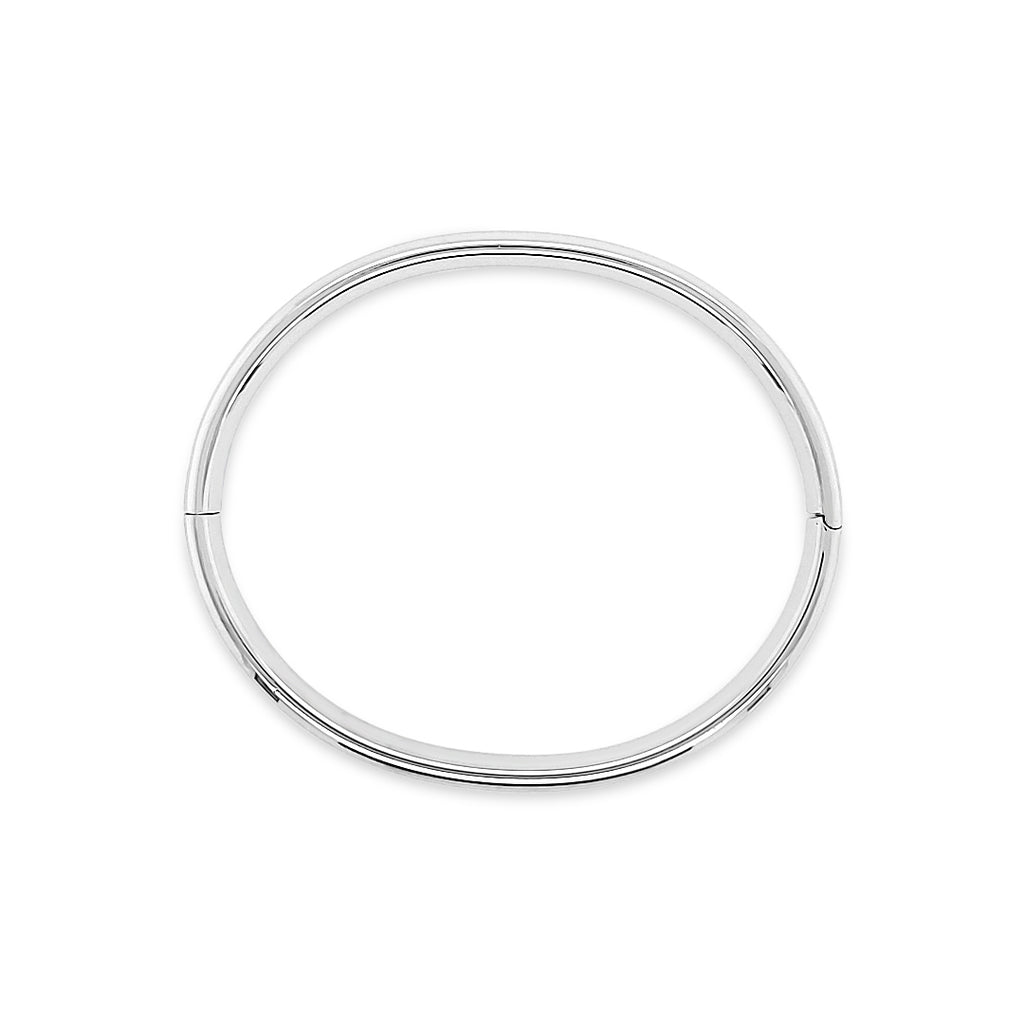 Pulsera oro blanco esclava redonda.