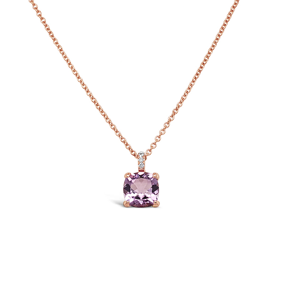 Collar amatista y diamantes.