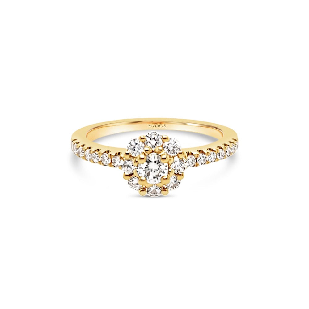 Anillo de oro forma flor.
