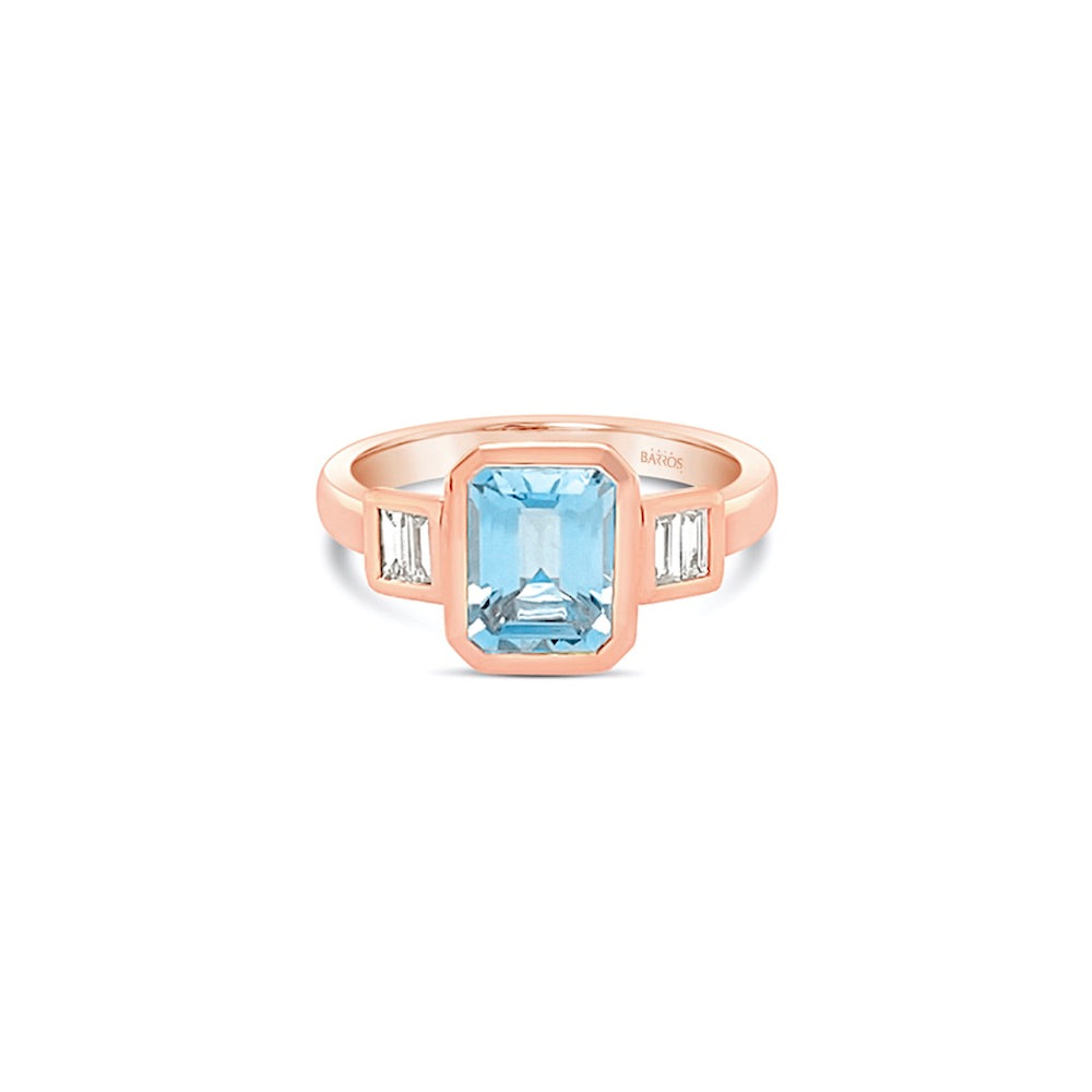 Anillo Topacio y baguette