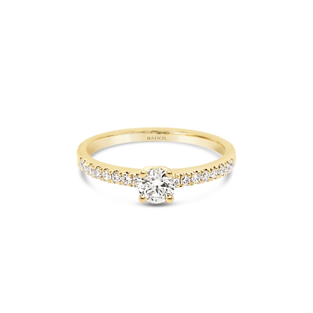 Anillo de oro con 1 diamante central